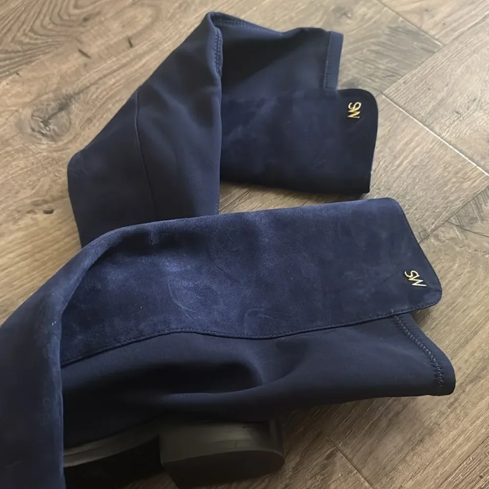 Stuart Weitzman OTK boots midnight blue